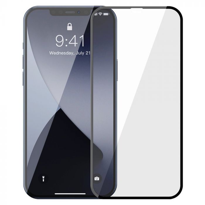 Folie de protectie telefon Apple iPhone 12 Mini Baseus Curbata Full Screen Black, 2 buc, 0.3mm