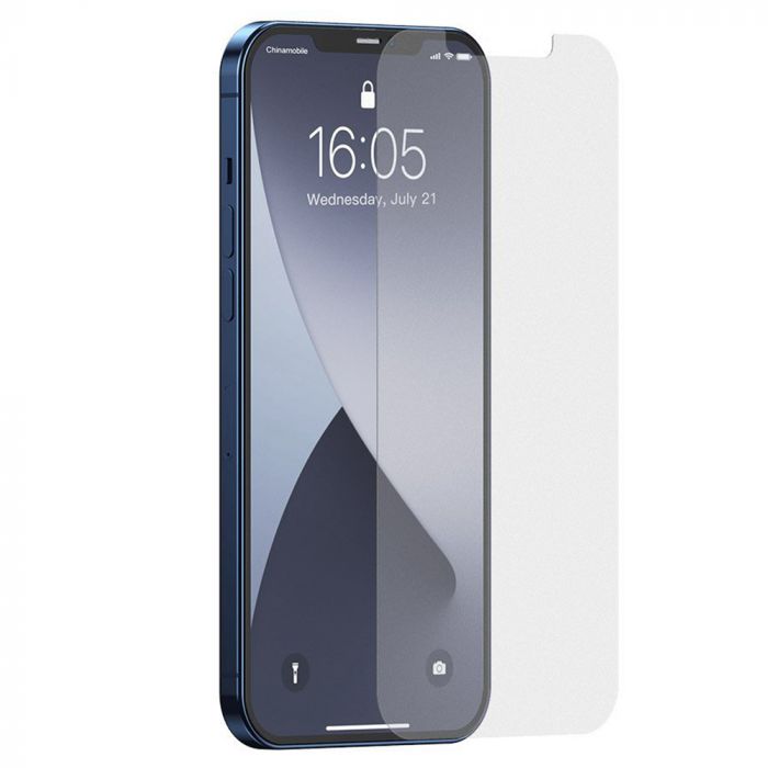Folie de protectie telefon Apple iPhone 12 Pro Max Baseus Sticla Temperata White, 2 buc, 0.3mm