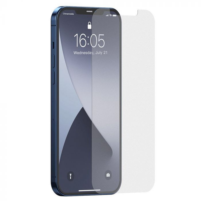Folie de protectie telefon Apple iPhone 12 Pro Max Baseus Sticla Temperata White, 2 buc, 0.25mm