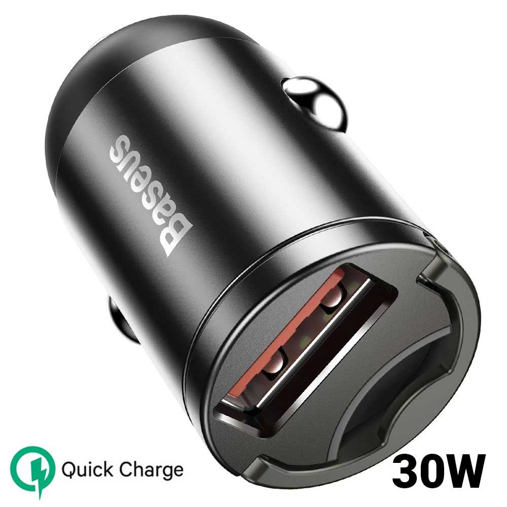 Incarcator auto pentru telefon Port USB Baseus Tiny Star Mini Quick Charge, gri