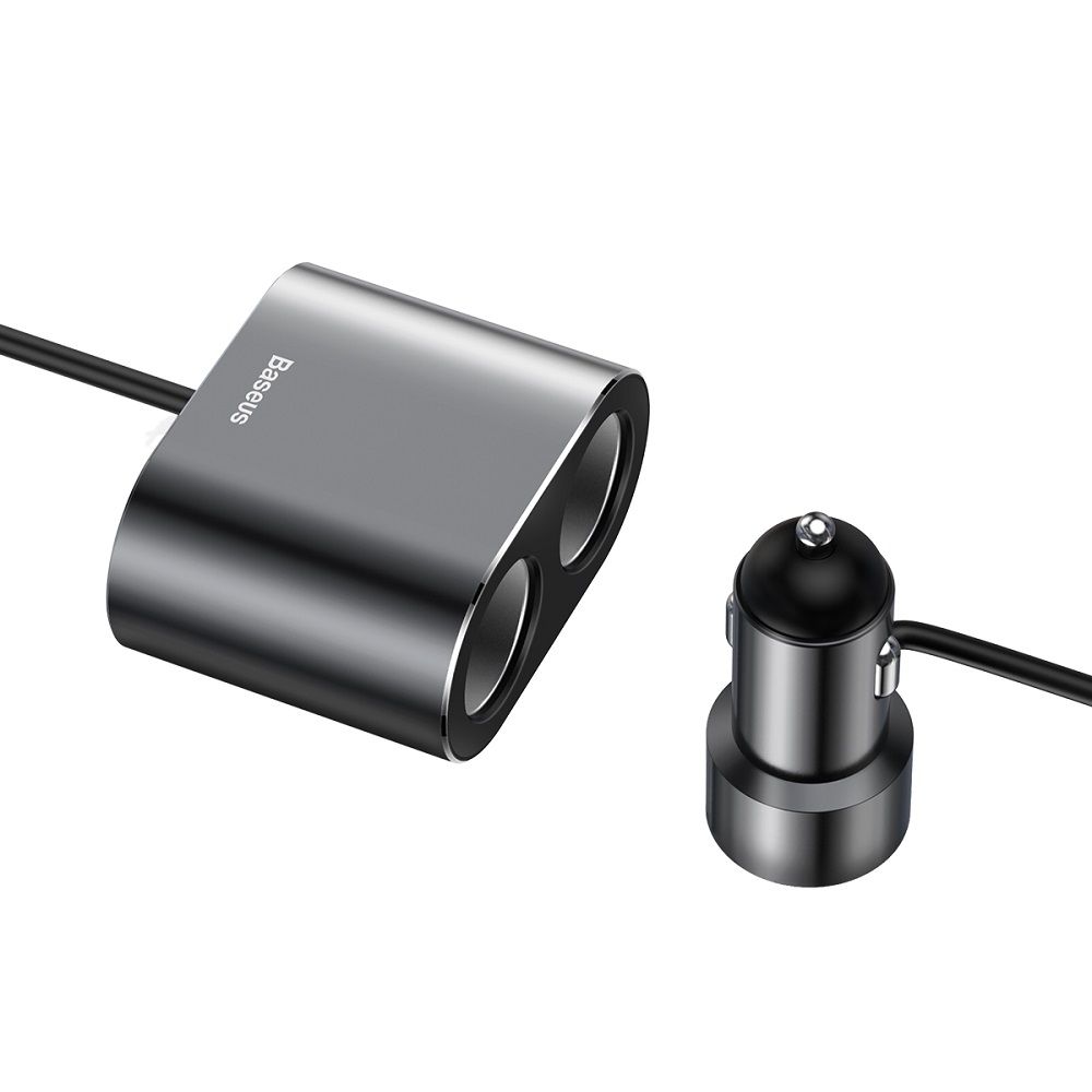 Incarcator auto pentru telefon Baseus Dual USB, cu Splitter Dual, negru, 3.1A