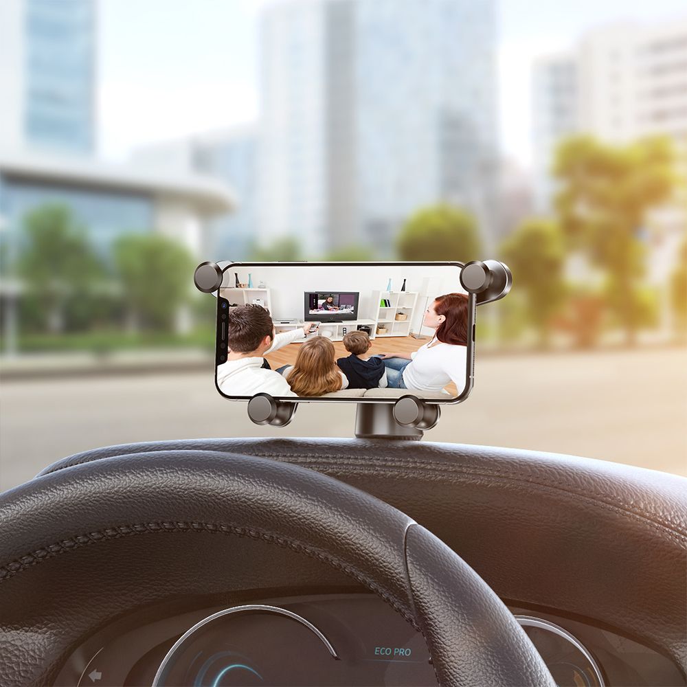 Suport telefon auto Baseus Auto Horizontal Screen Gravity, negru, pana la 6.5 inch, prindere cu adeziv