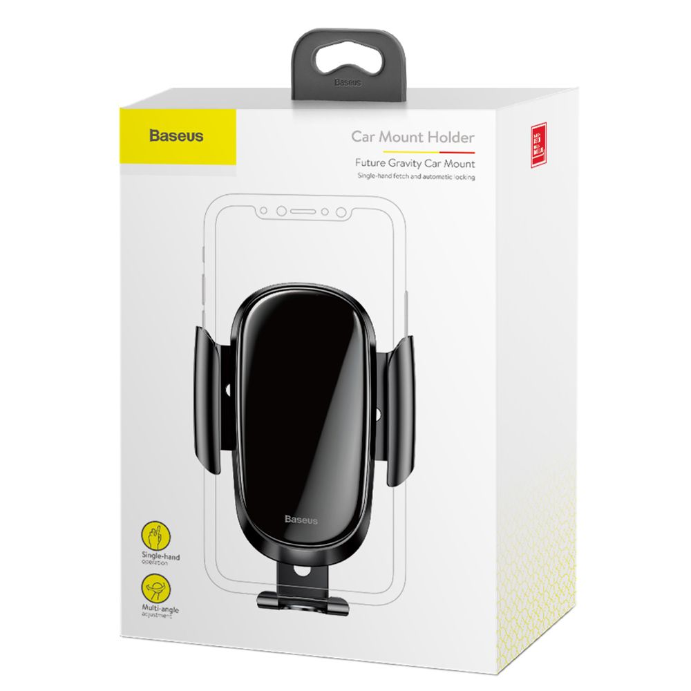 Suport telefon auto Baseus Auto Future Gravity, negru, prindere la sistemul de ventilatie