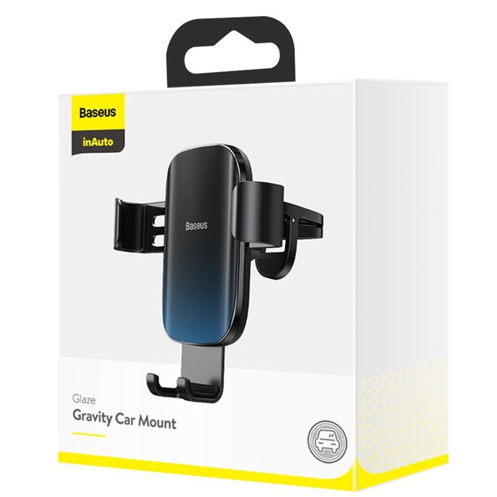 Suport telefon auto Baseus Auto Glaze Gravity, negru, cu prindere la ventilatie