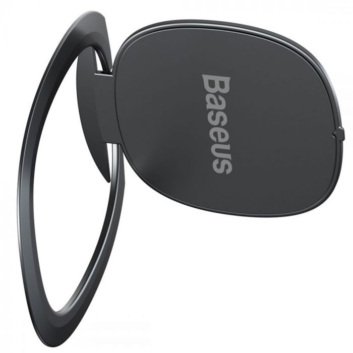 Suport telefon tip inel Baseus Ring Invisible Tarnish, gri, aplicare cu adeziv 3M, aliaj zinc
