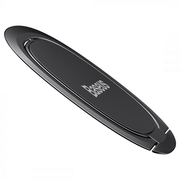 Suport telefon tip inel Baseus Ring Invisible Tarnish, gri, aplicare cu adeziv 3M, aliaj zinc