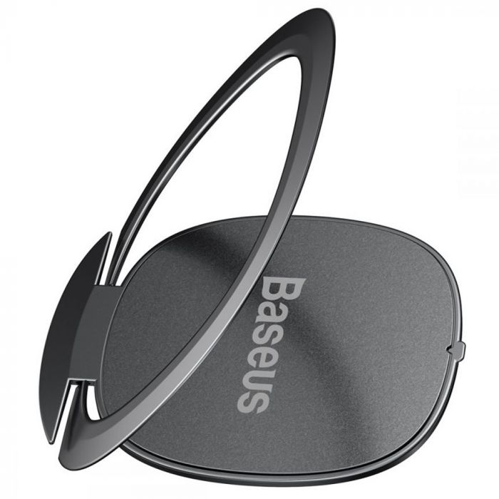 Suport telefon tip inel Baseus Ring Invisible Tarnish, gri, aplicare cu adeziv 3M, aliaj zinc