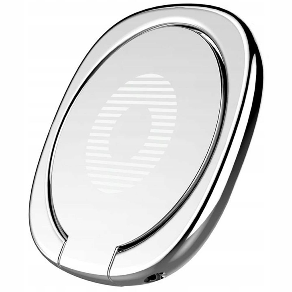 Suport telefon tip inel Baseus Ring Privity, argintiu, aplicare cu adeziv 3M, aliaj zinc