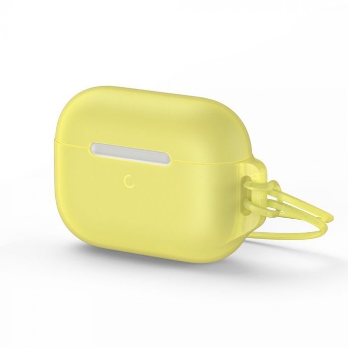 Husa pentru casti Airpods Pro Baseus Lets go, galben, cu strap din silicon