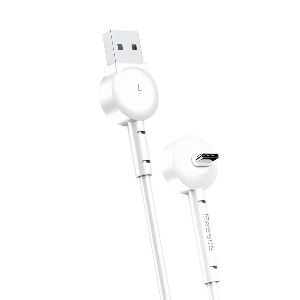Cablu de date si incarcare Type-C Baseus Maruko Video, alb, 1m, 2.1A, cu functie de suport