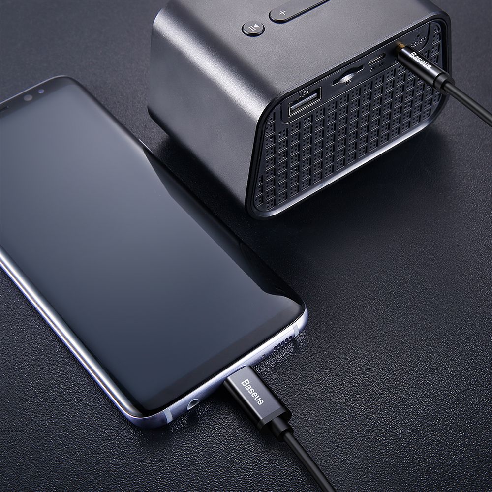 Cablu audio Type-C la Jack 3.5mm Baseus Yiven, negru, 1.2m