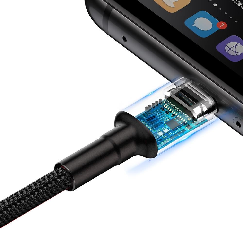 Cablu de date si incarcare Type-C Baseus Cafule HW Quick Charging, gri si negru, 1m, 40W, 5A