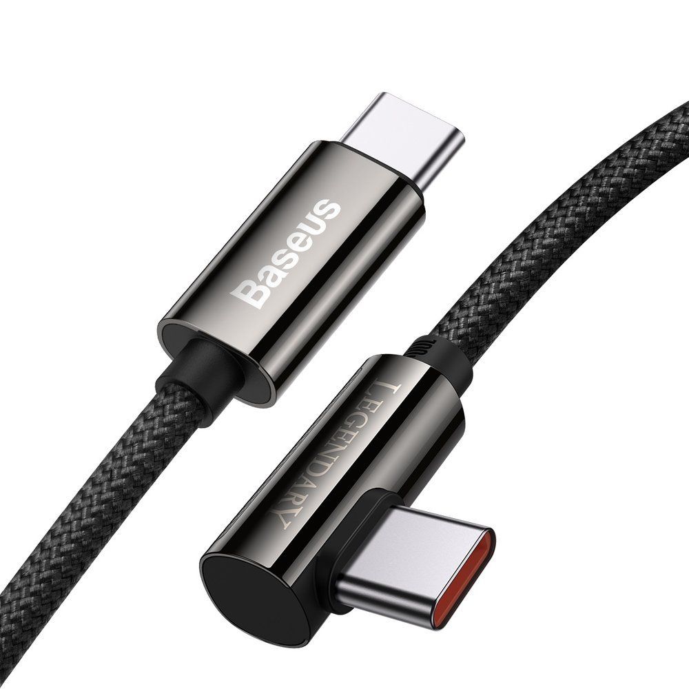Cablu de date si incarcare Type-C la Type-C Baseus Legend Series Elbow Fast Charging, negru, 100W, 5A, 1 m