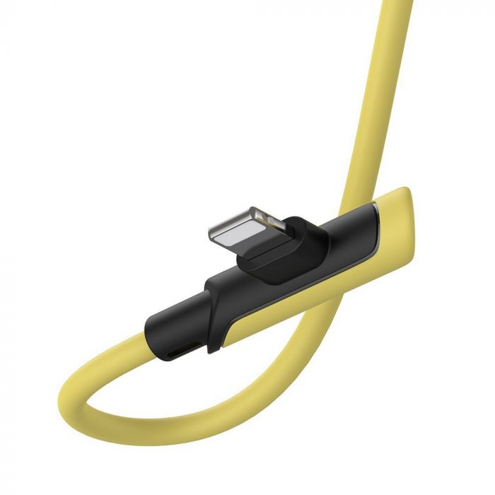 Cablu de date si incarcare Lightning la Type-C Baseus Colourful Elbow, galben, 1.2 m, 18W, PD
