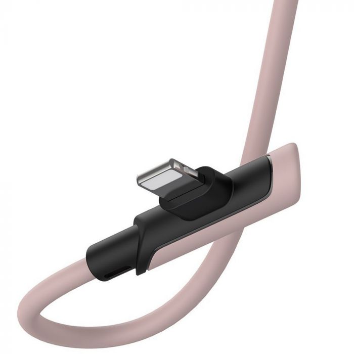Cablu de date si incarcare Lightning la Type-C Baseus Colourful Elbow, roz, 1.2 m, 18W, PD