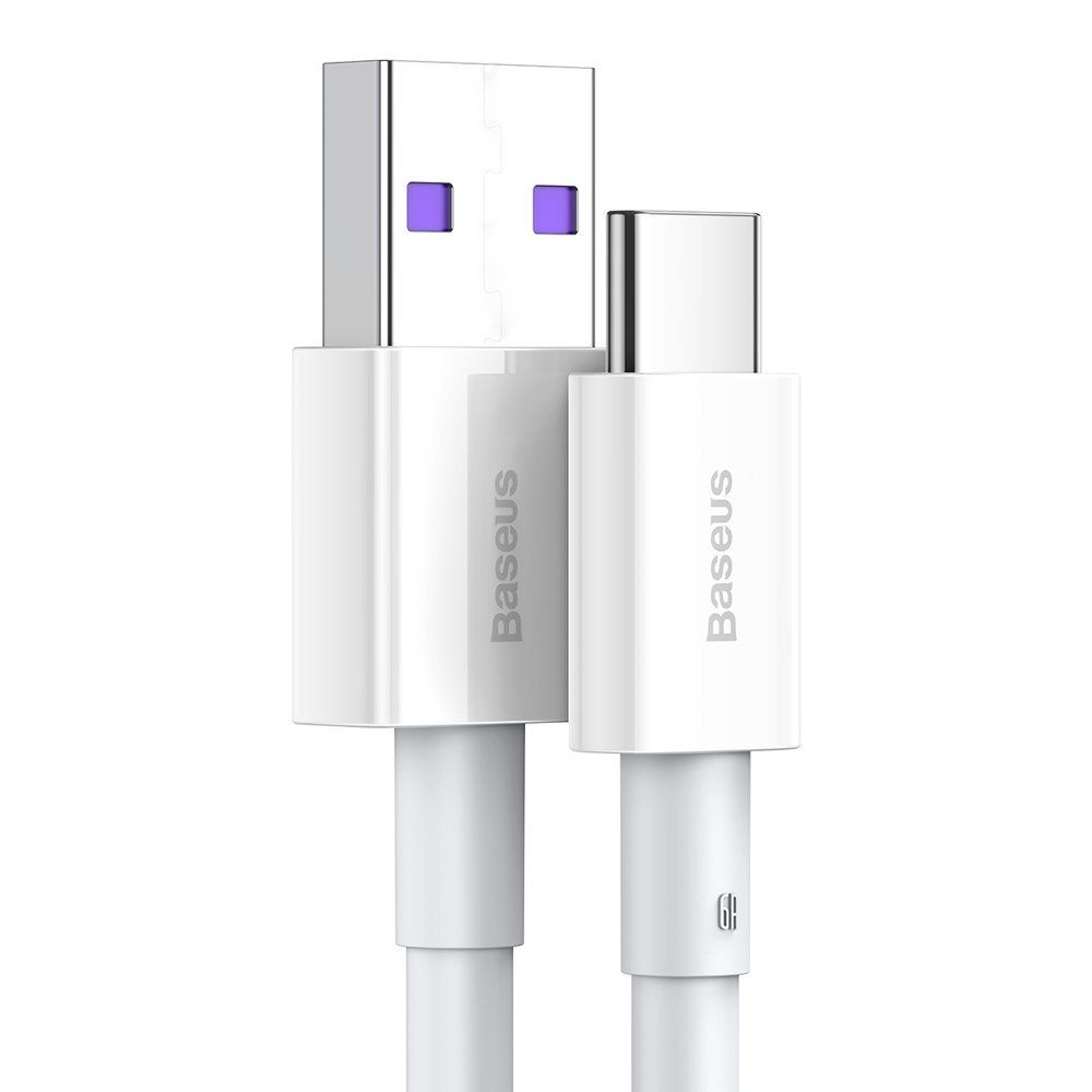 Cablu de date si incarcare Fast Charging MicroUSB la Type-C Baseus Superior Series 66W, alb, 1 m