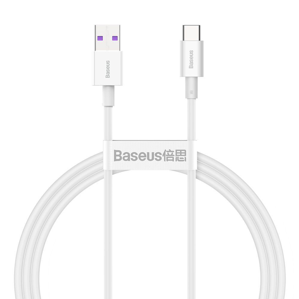 Cablu de date si incarcare Fast Charging MicroUSB la Type-C Baseus Superior Series 66W, alb, 1 m