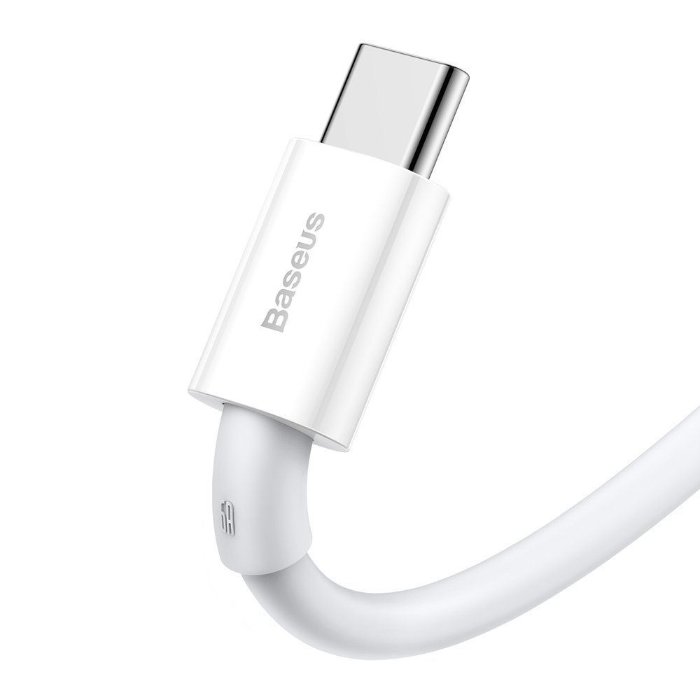 Cablu de date si incarcare Fast Charging MicroUSB la Type-C Baseus Superior Series 66W, alb, 1 m