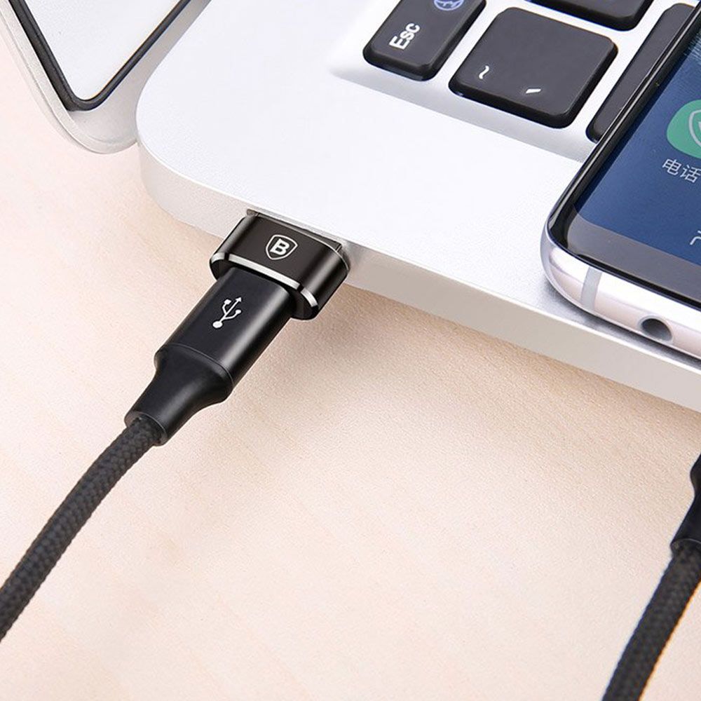 Adaptor incarcare, date USB 3.0 la Type-C Baseus OTG Mini, negru