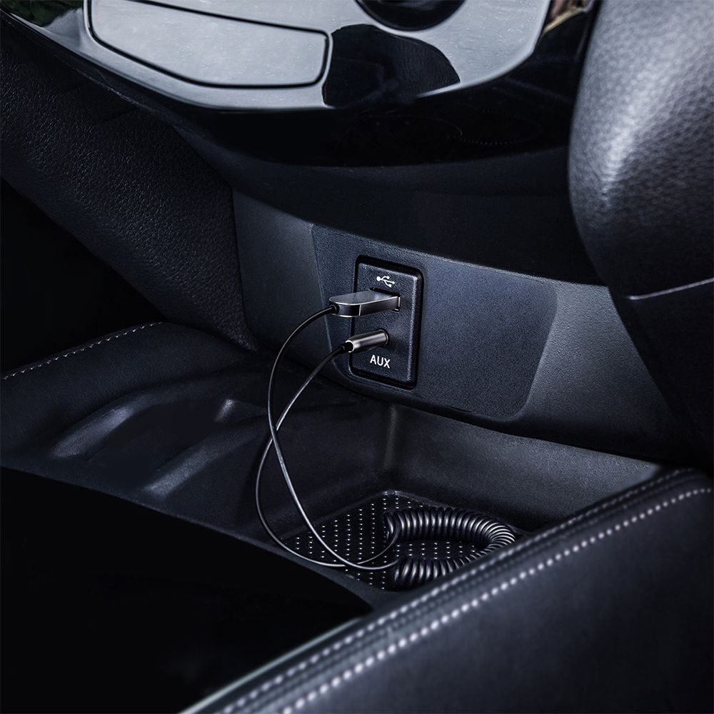 Adaptor audio Jack 3.5 mm Baseus Bluetooth Audio, negru, alimentare prin USB