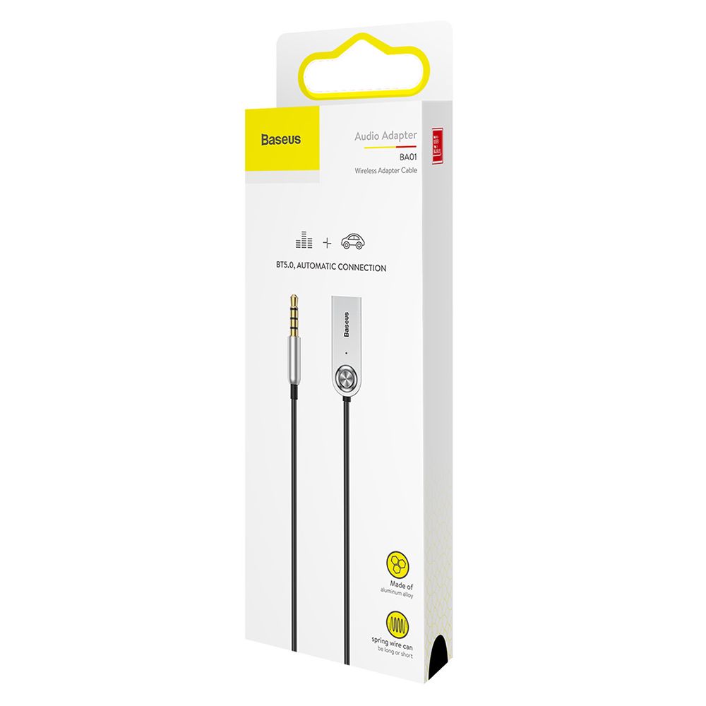 Adaptor audio Jack 3.5 mm Baseus Bluetooth Audio, negru, alimentare prin USB