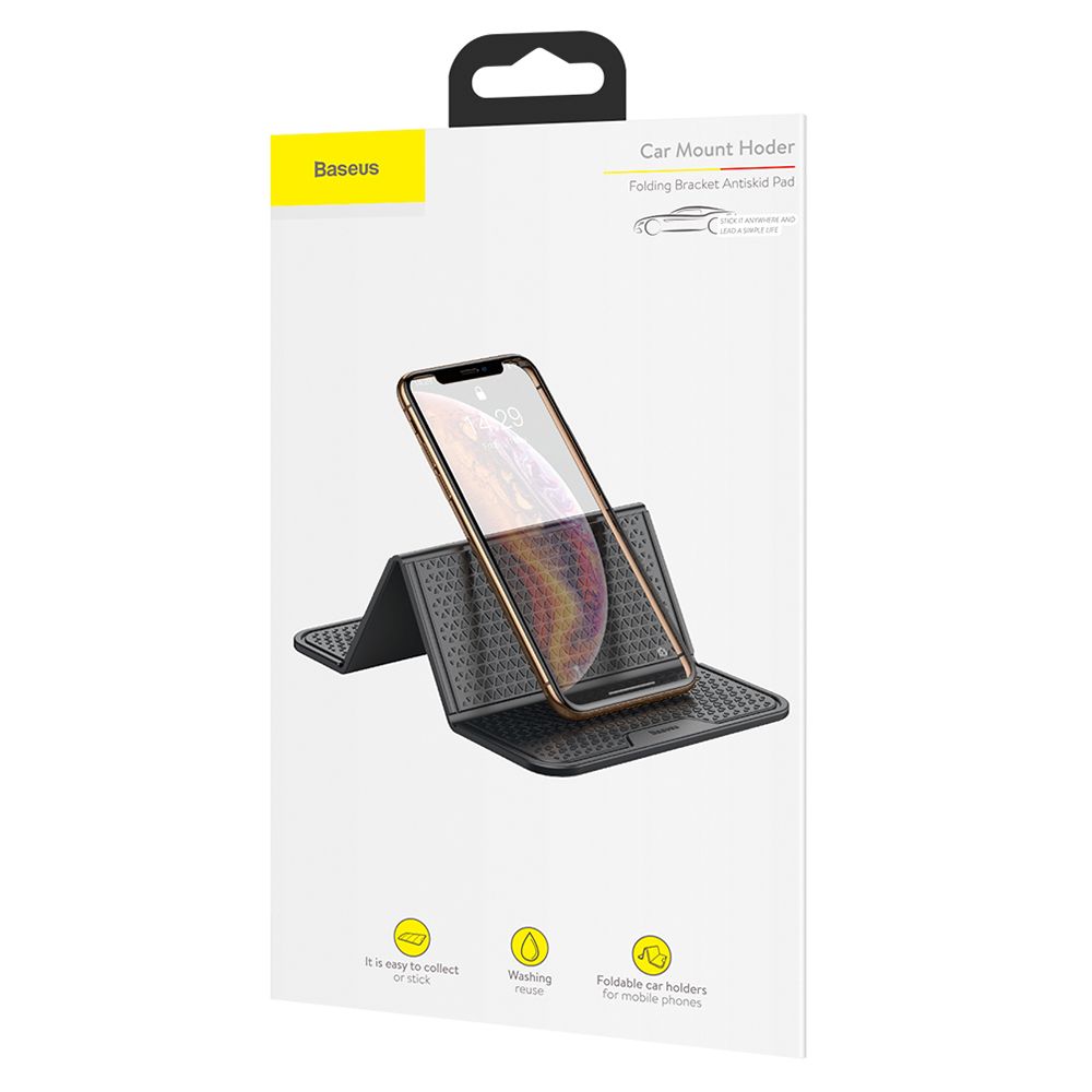 Suport auto antiderapant Baseus, pentru bord, negru, 205 x 122 mm