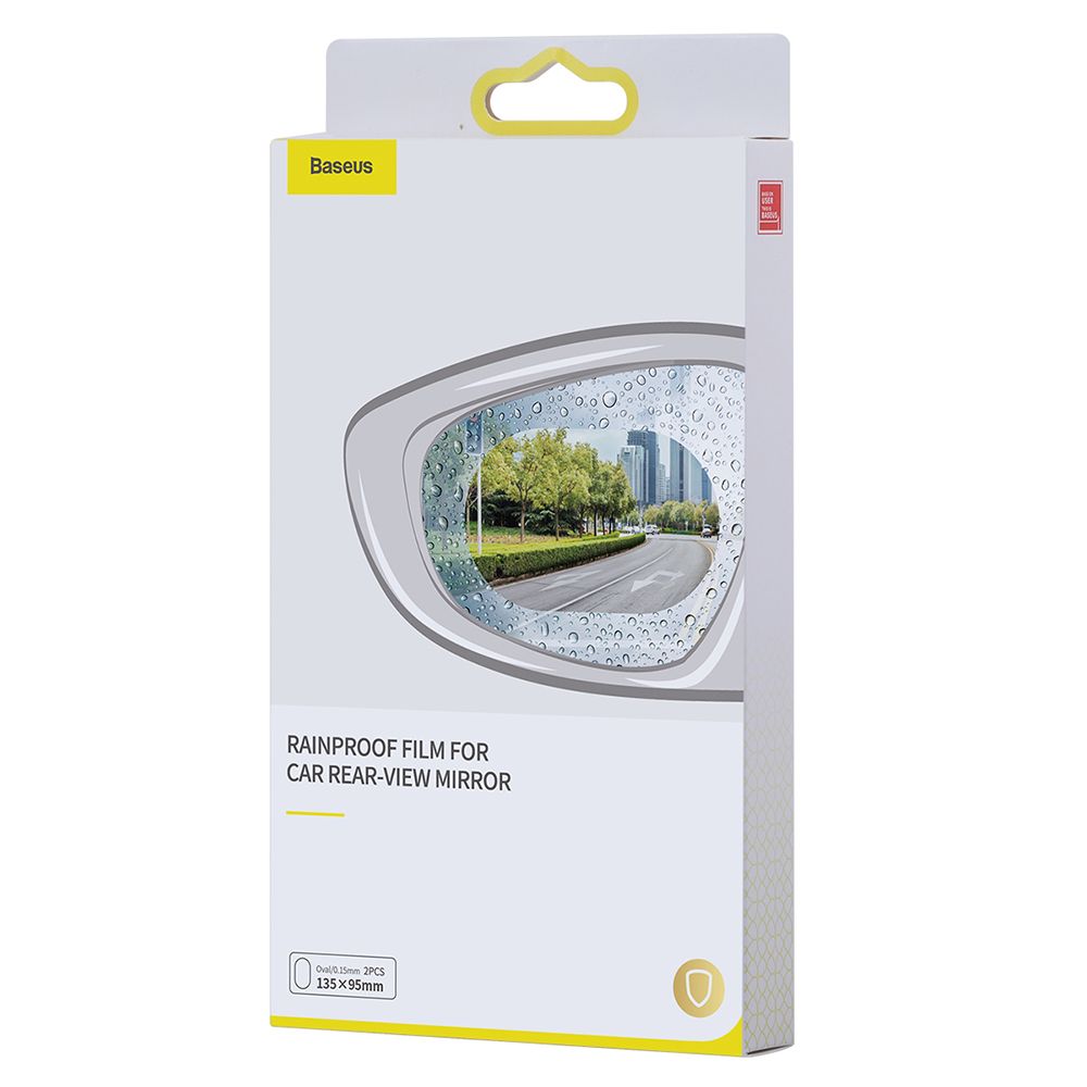 Set 2 bucati folii auto pentru oglinzi laterale Baseus, 135 x 95 mm, rezistenta la ploaie, 0.15 mm