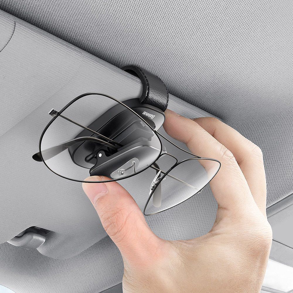 Clema auto pentru ochelari Baseus Platinum, negru, metal si ABS