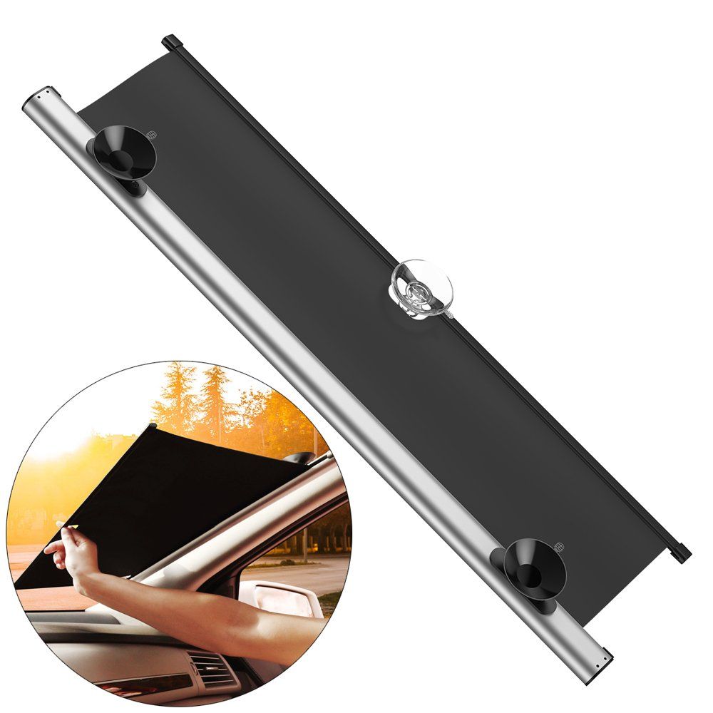 Parasolar auto Baseus Sunshade Silver, retractabil, prindere cu ventuza, 58 cm latime