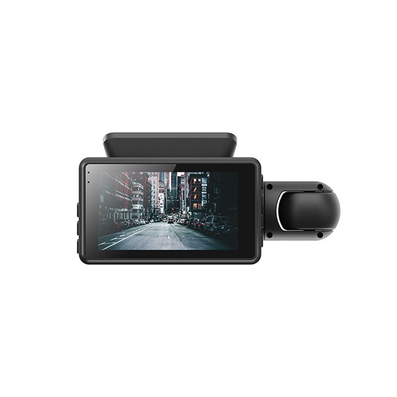 Camera auto DVROEM Slim Design Dash Black and Red, 2 camere, monitor parcare, 1080p, 32 GB, unghi 170 grade