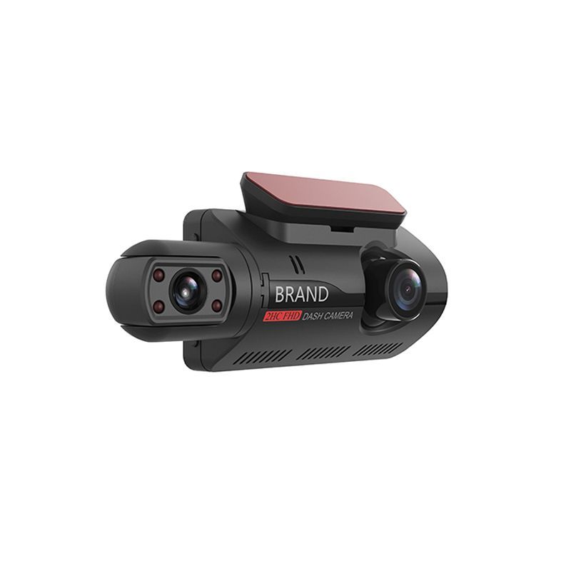 Camera auto DVROEM Slim Design Dash Black and Red, 2 camere, monitor parcare, 1080p, 32 GB, unghi 170 grade