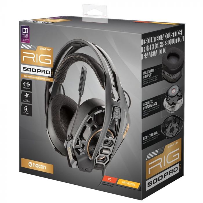 Casti gaming Plantronics RIG 500PRO HA, Jack 3.5mm, negru, Over-Ear, cu microfon si cu fir 1.3 m