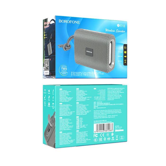 Boxa portabila Borofone BR18 Encourage Bluetooth, gri, putere 5 W