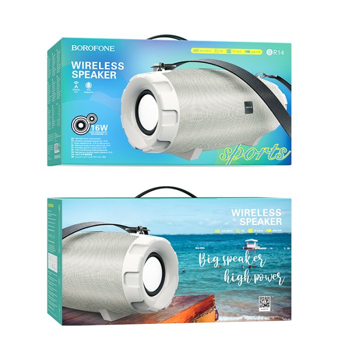 Boxa portabila Borofone BR14 Coolant Bluetooth, gri, suport Bluetooth, FM, TF, USB, AUX, TWS