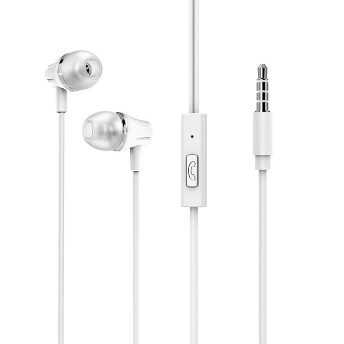 Casti audio in-ear Borofone BM21 Graceful cu microfon, Jack 3.5mm, alb