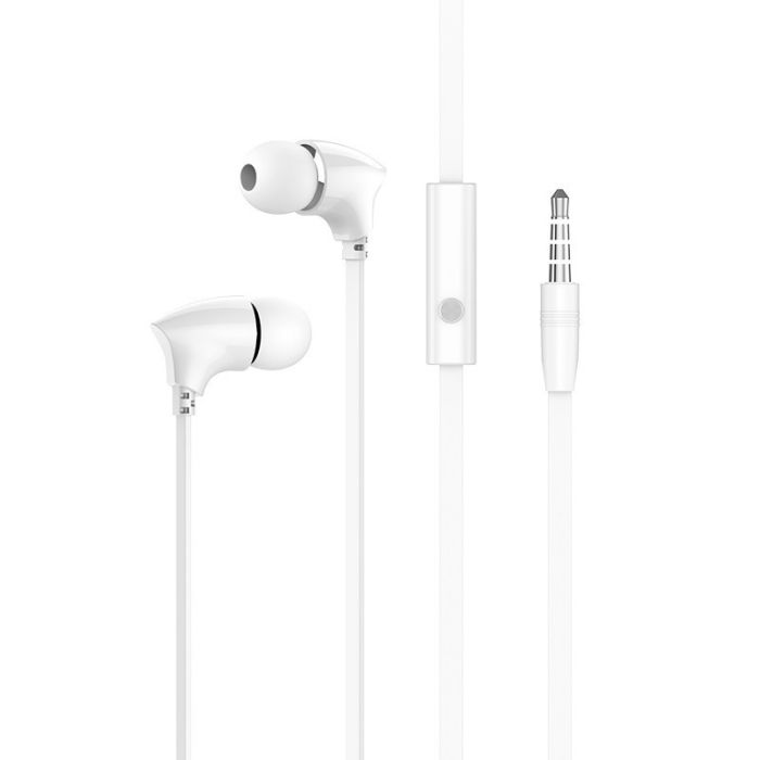 Casti audio in-ear Borofone BM26 Rhythm cu microfon, Jack 3.5mm, alb