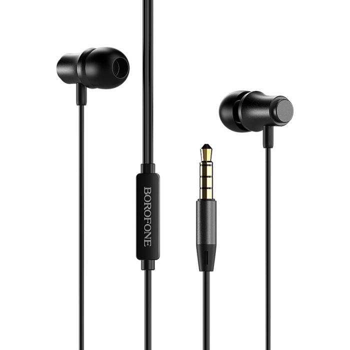 Casti audio in-ear Borofone BM29 Gratified cu microfon, Jack 3.5mm, negru