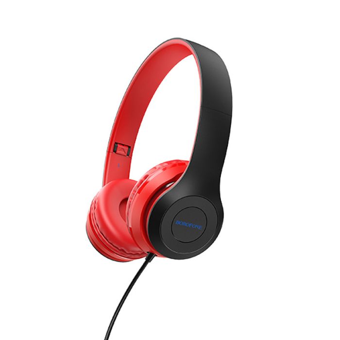 Casti audio over-ear Borofone BO5 Star cu microfon, Jack 3.5mm, rosu
