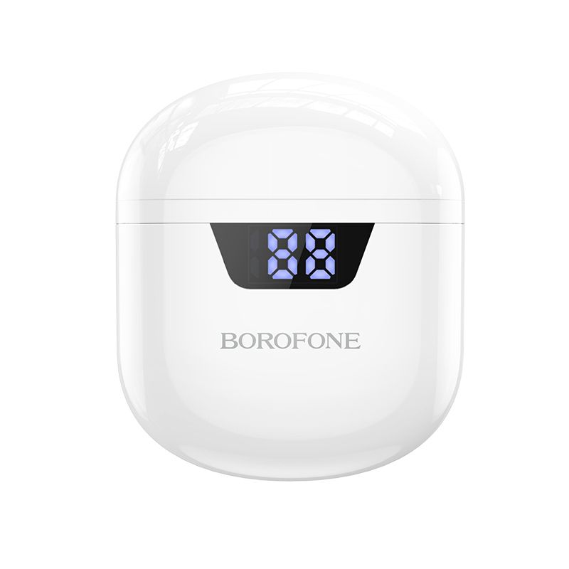 Casti audio in-ear, true wireless, Borofone BW05 Pure Tone, Bluetooth, alb