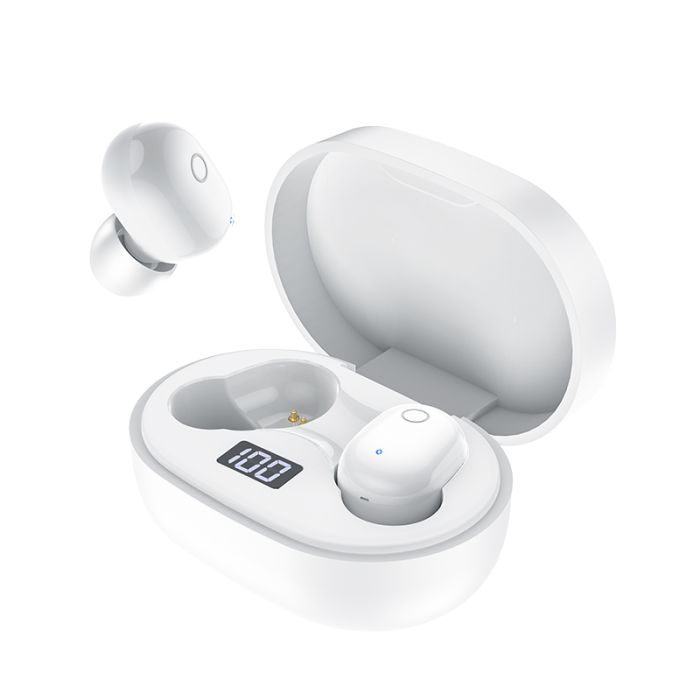 Casti audio in-ear, true wireless, Borofone BW06 Manner, Bluetooth, alb