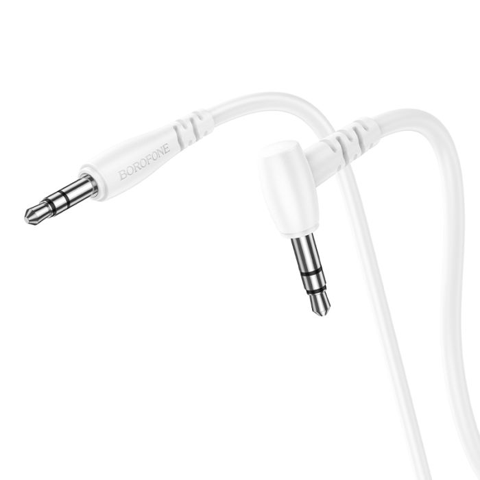 Cablu audio Borofone BL10 Jack 3.5mm la Jack 3.5mm, 1 m, alb