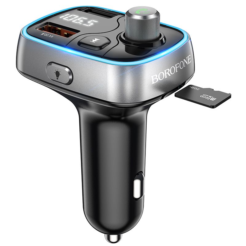 Modulator FM Borofone BC32 Sunlight Dual USB, Bluetooth, MP3, 2.4A, microSD, negru
