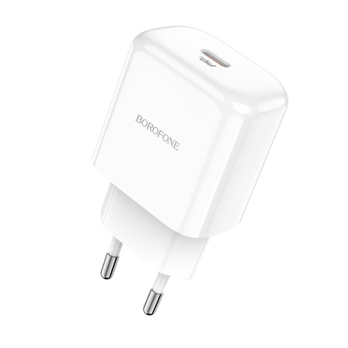 Incarcator retea pentru telefoane Borofone BN3 Premium Type-C, QC 3.0, alb, 20W