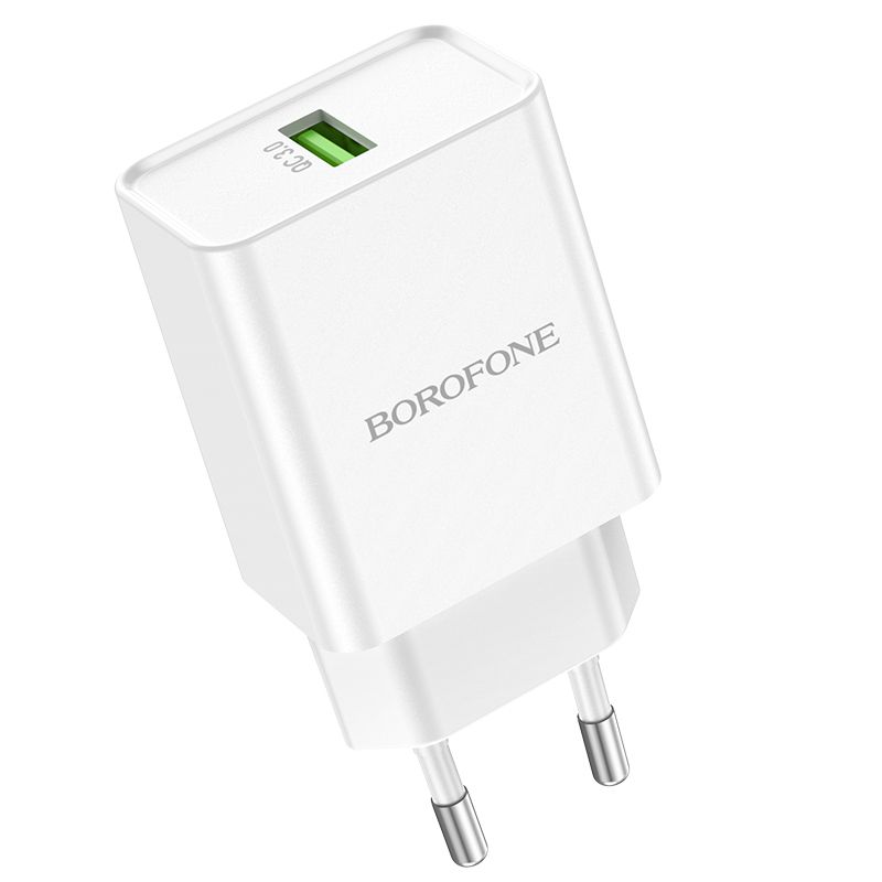 Incarcator retea pentru telefoane Borofone BN5 Jingrui USB, QC 3.0, 18W, alb