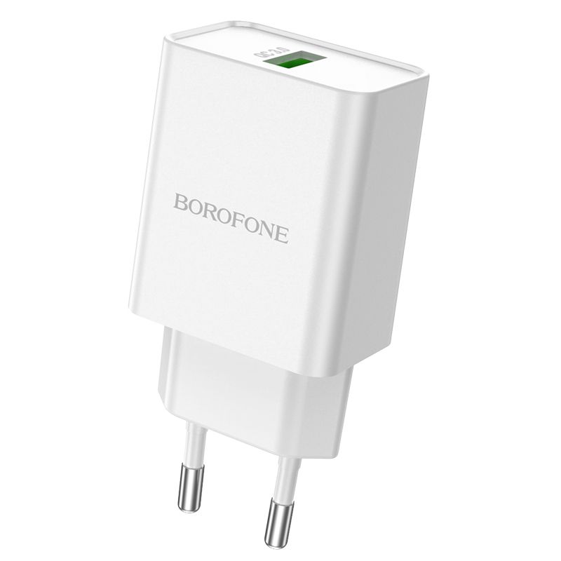 Incarcator retea pentru telefoane Borofone BN5 Jingrui USB, QC 3.0, 18W, alb