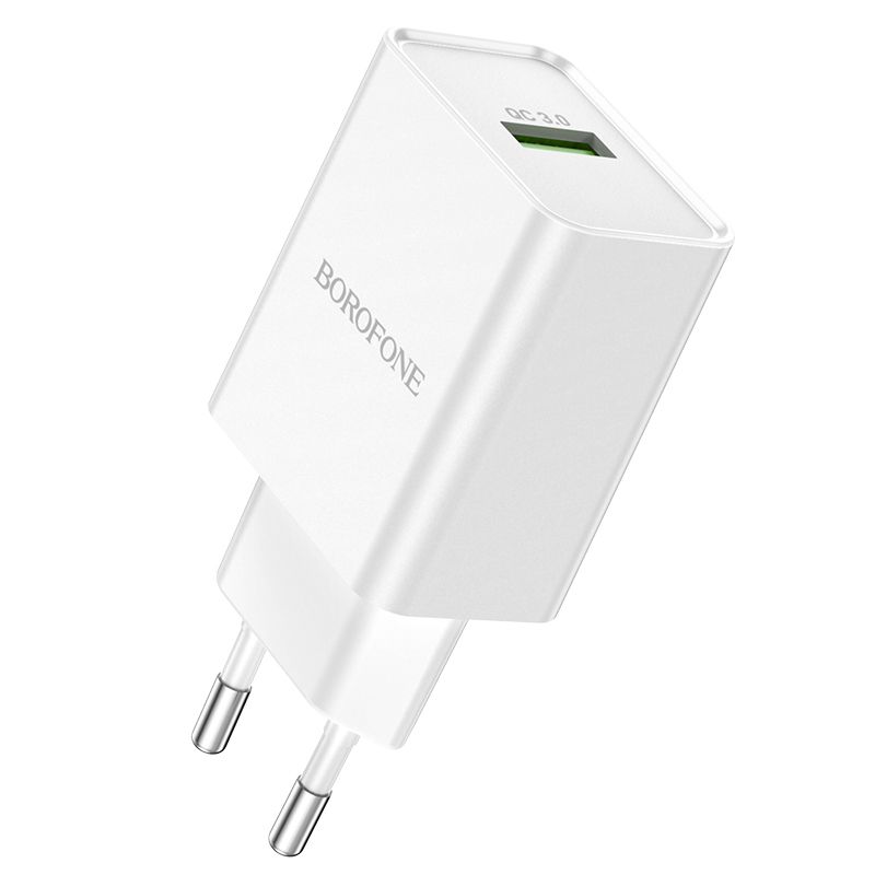 Incarcator retea pentru telefoane Borofone BN5 Jingrui USB, QC 3.0, 18W, alb