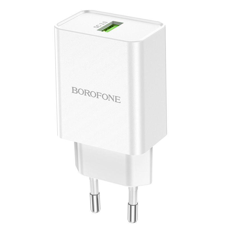 Incarcator retea pentru telefoane Borofone BN5 Jingrui USB, QC 3.0, 18W, alb