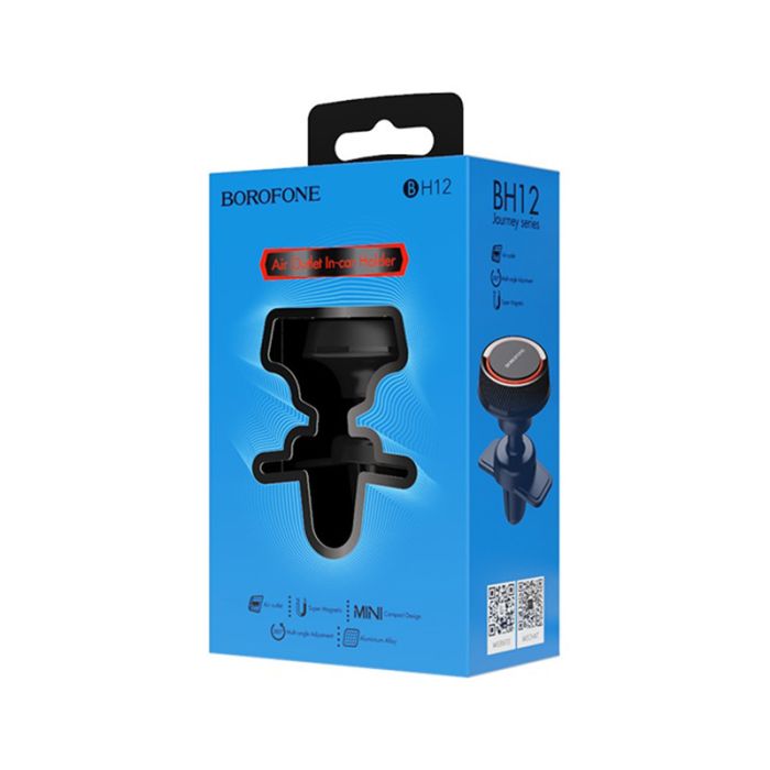 Suport telefon auto Borofone BH12 Journey Series Magnetic Negru, rotatie 360 grade, prindere la ventilatie
