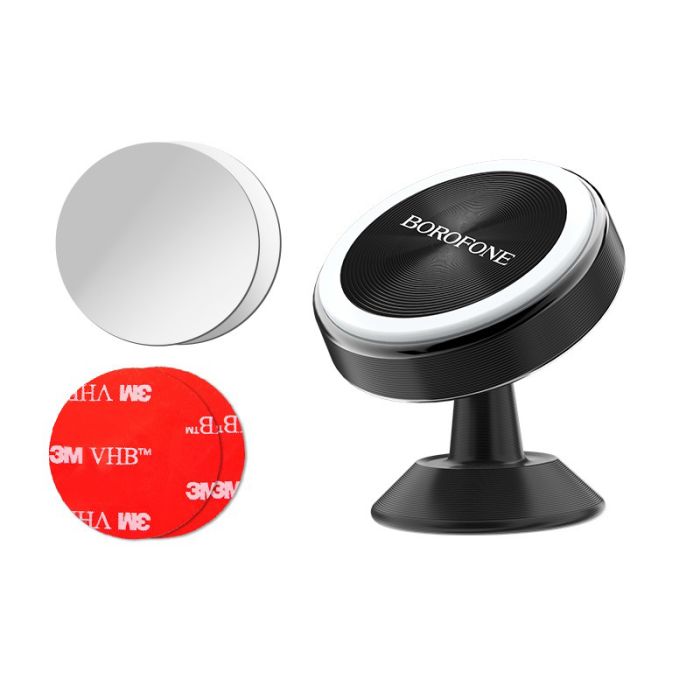 Suport telefon auto Borofone BH5 Platinum Magnetic Negru, cu prindere de bord