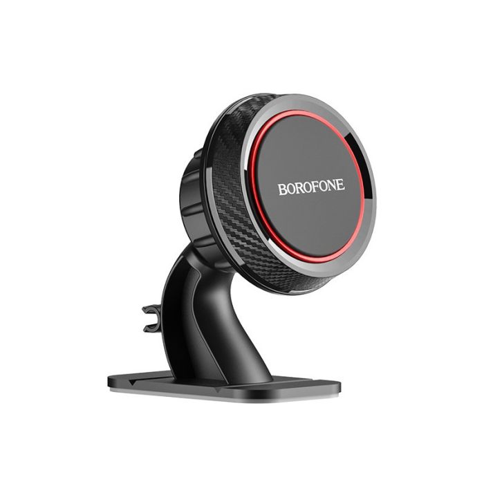 Suport telefon auto Borofone BH13 Journey Series Magnetic Negru, rotatie 360 grade, prindere de bord